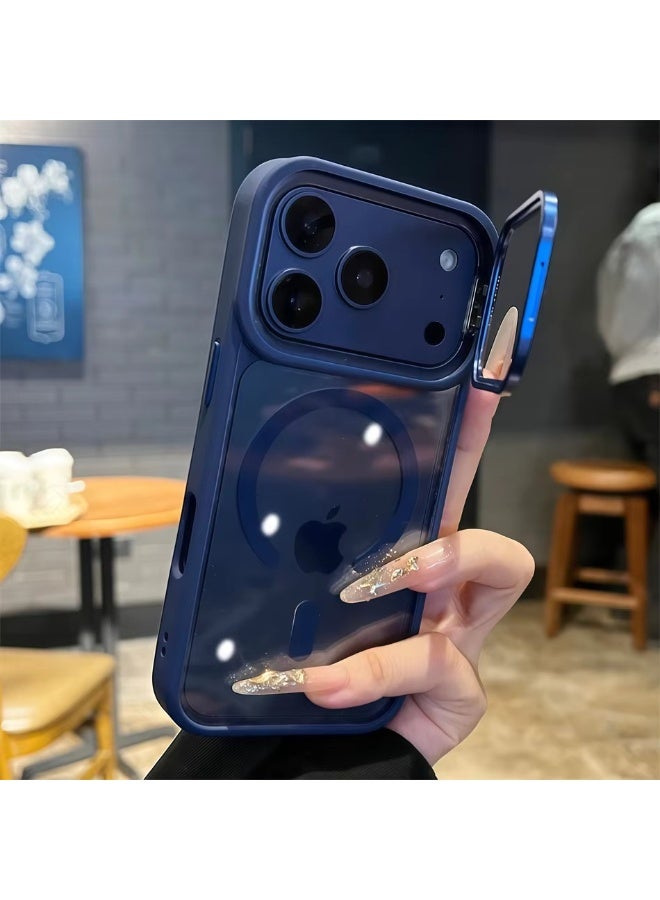 جراب شفاف مزود بحامل كاميرا مدمج قابل للتعديل لهاتف iPhone 17 Pro، جراب مغناطيسي شفاف مزود بعدسة كاميرا لهاتف iPhone 17 Pro - Image 5